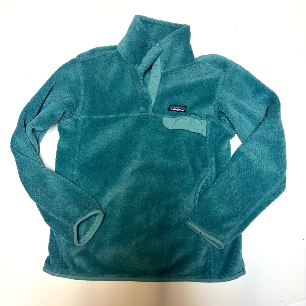 Patagonia Turquoise Fleece snap pullover teal